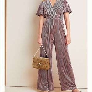 NWT Anthropologie Blush Velvet Jumpsuit